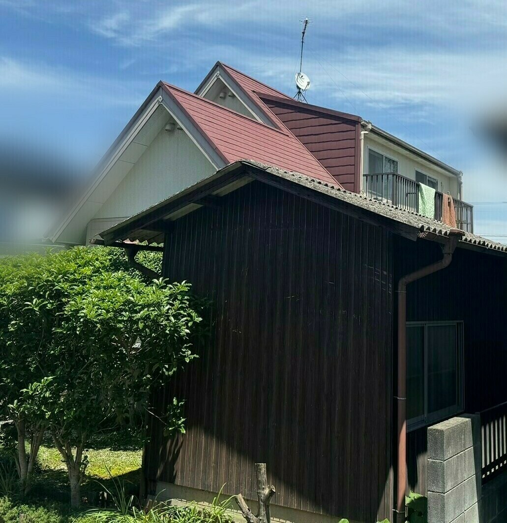 白石町O様邸の屋根塗装塗り替え工事その1
